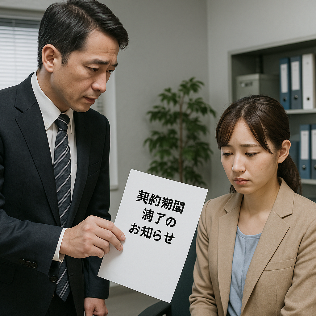 【改正労働契約対応法】契約期間満了予告通知書