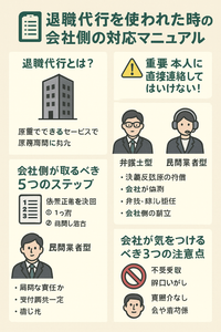 退職代行を使われた時の会社側の対応マニュアル 📋