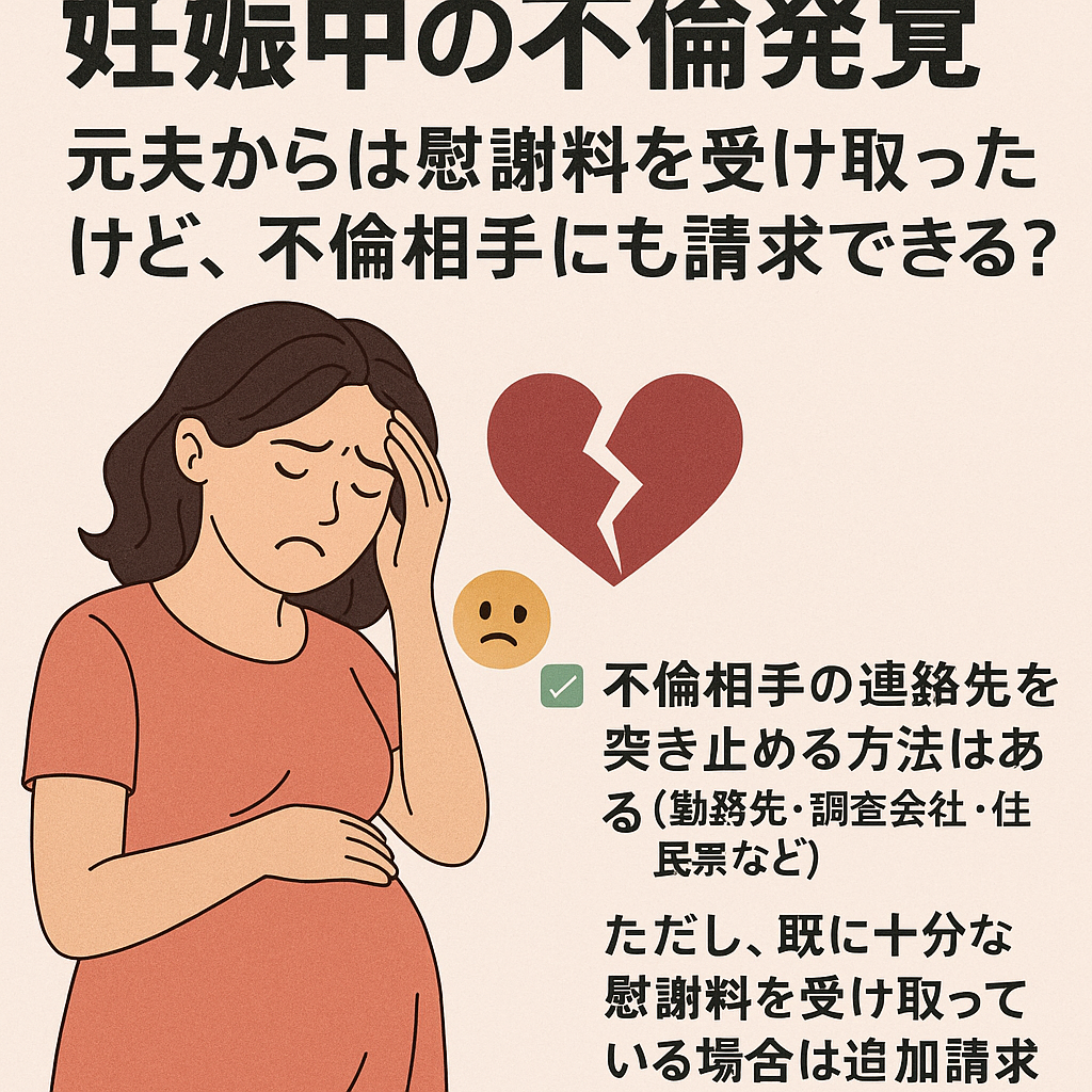 妊娠中の不倫発覚💔元夫からは慰謝料を受け取ったけど、不倫相手にも請求できる？