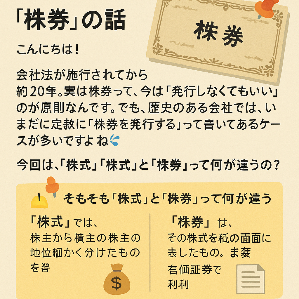 今さら聞けない「株券」の話📜 非上場会社の経営者必見！