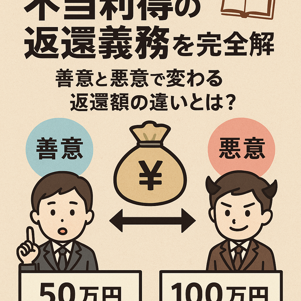 不当利得の返還義務を完全解説！📚善意と悪意で変わる返還額の違いとは？