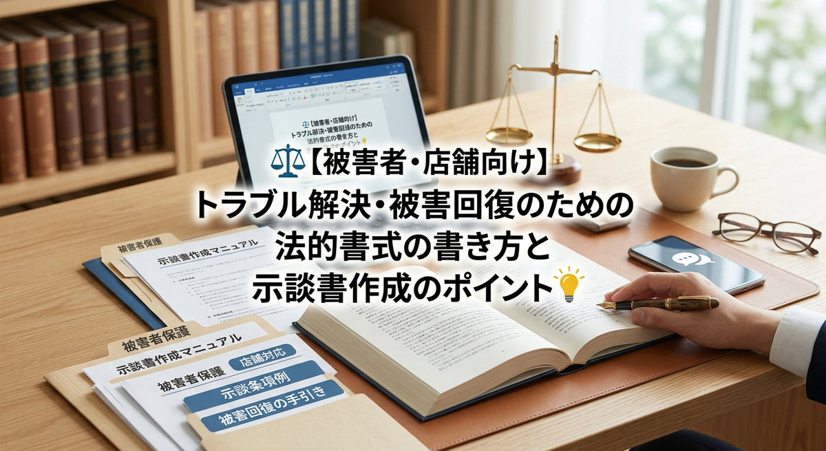 ⚖️ 【被害者・店舗向け】トラブル解決・被害回復のための法的書式の書き方と示談書作成のポイント💡