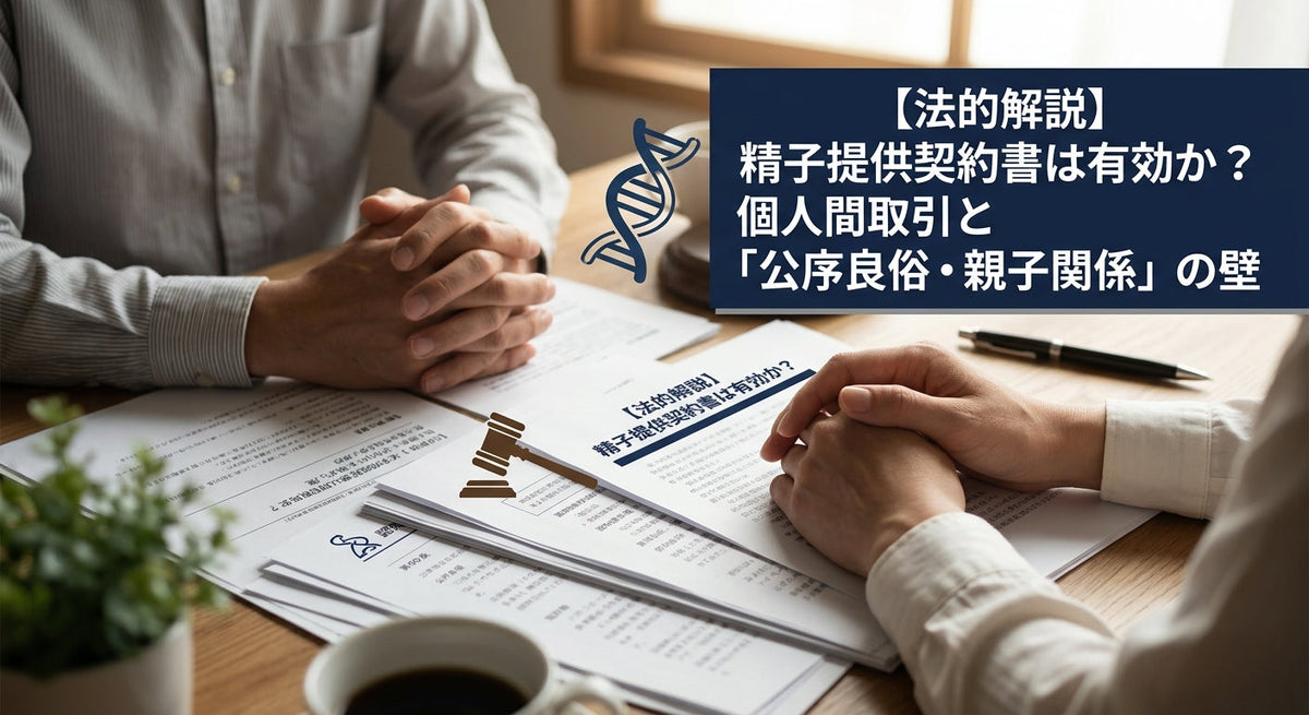 【法的解説】精子提供契約書は有効か？個人間取引と「公序良俗・親子関係」の壁