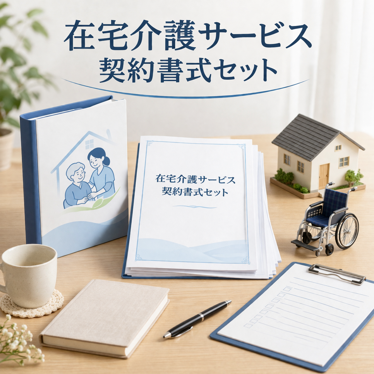 【訪問介護】在宅介護サービス契約書式セット｜重要事項説明書＋利用契約書＋身体拘束禁止確認書＋緊急時対応フロー（Word編集可）