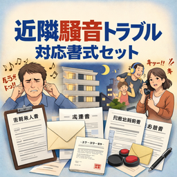 近隣騒音トラブル対応書式セット｜記録・申入れ・請求・合意まで7書式まとめてWord編集可