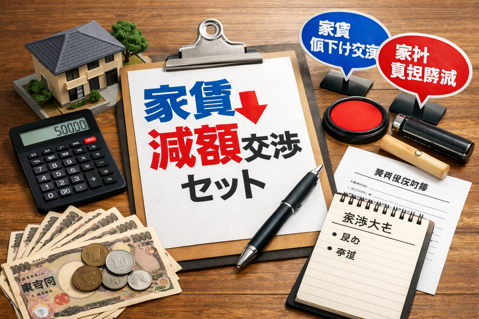 家賃減額交渉セット【減額請求書・修繕要求書・交渉記録シート・催告書 全4書式】設備故障・雨漏り対応Word編集可能テンプレート