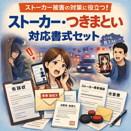 ストーカー・つきまとい対応書式セット｜記録・警察申告・接触拒絶・禁止命令・損害賠償まで5書式Word編集可