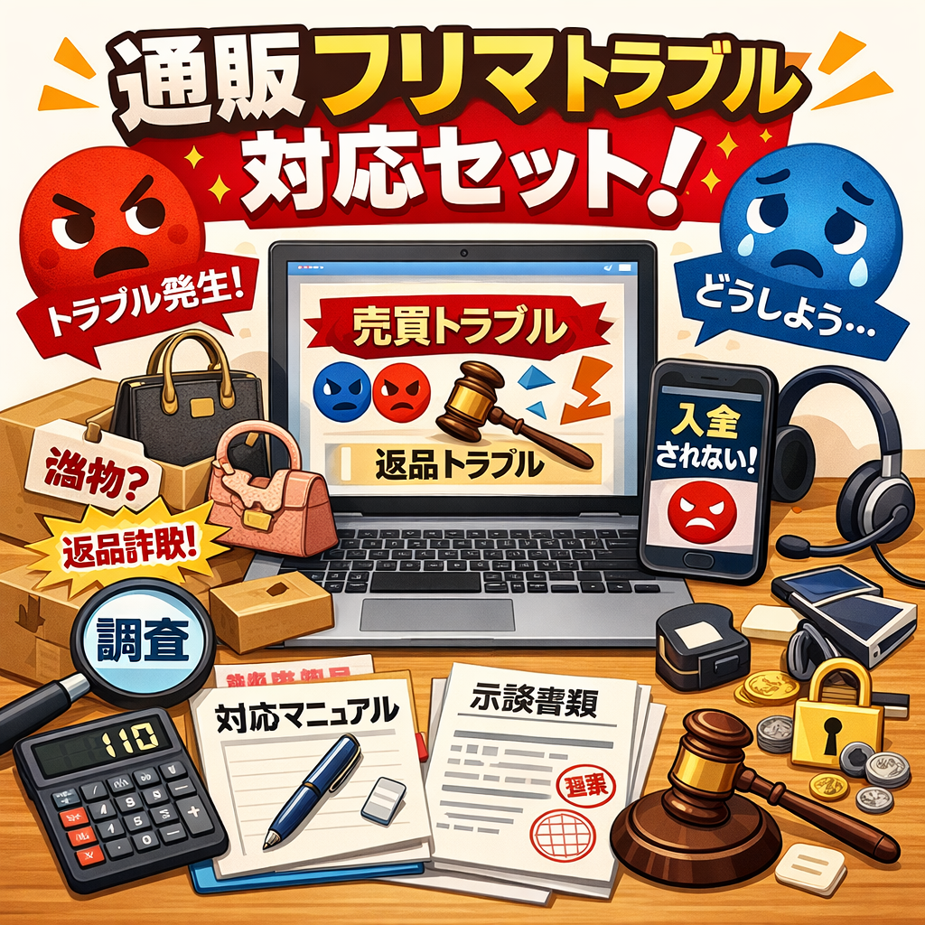 通販・フリマ　商品トラブル完全対応セット ─ 未着・偽物・不良品・詐欺対応　申入書から示談書まで12書式