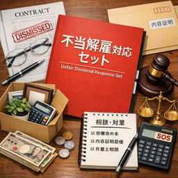 【労働者向け】不当解雇対応３点セット｜解雇無効通知書・復職要求書・解雇理由証明書請求書（Word編集可）