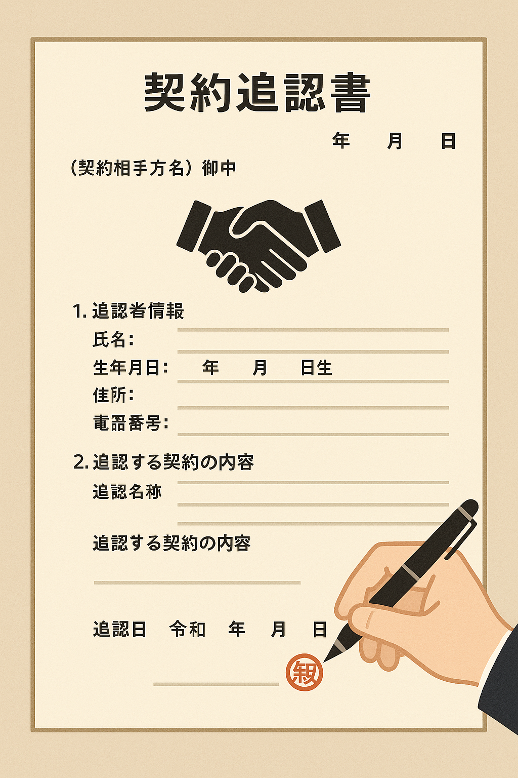 契約追認書