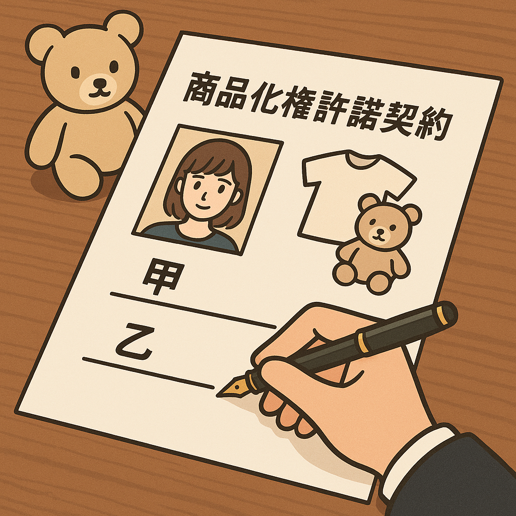 （タレント・事務所・クライアント間の）商品化権許諾契約書