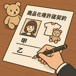（タレント・事務所・クライアント間の）商品化権許諾契約書