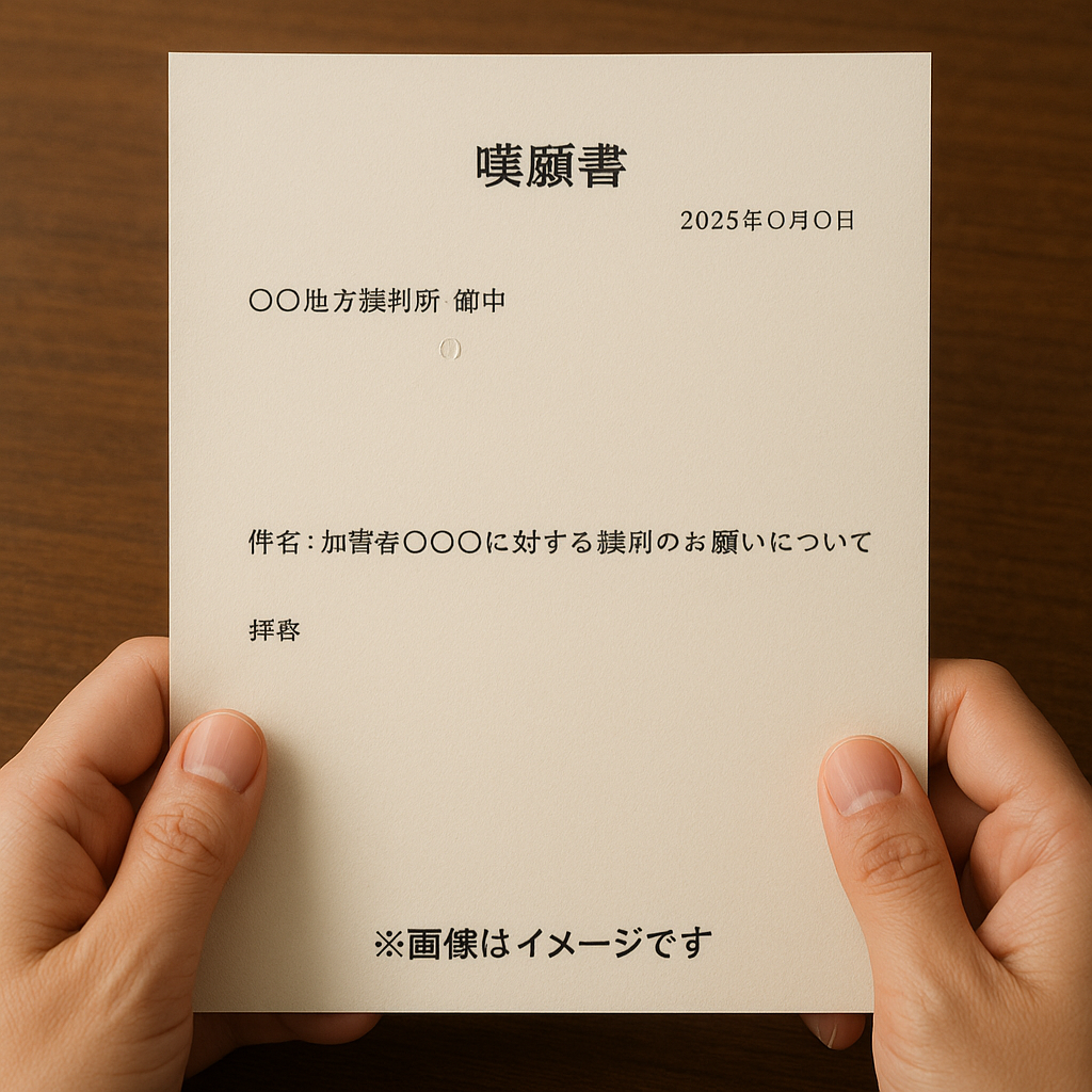 嘆願書（被害者作成・加害者減刑要望用・汎用版）