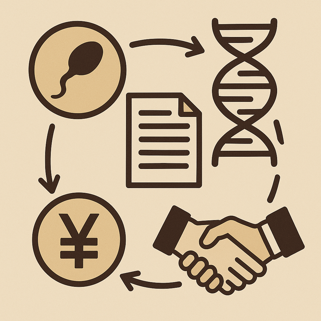 性行為による精子提供契約書（有償提供版）