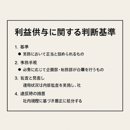 利益供与に関する判断基準