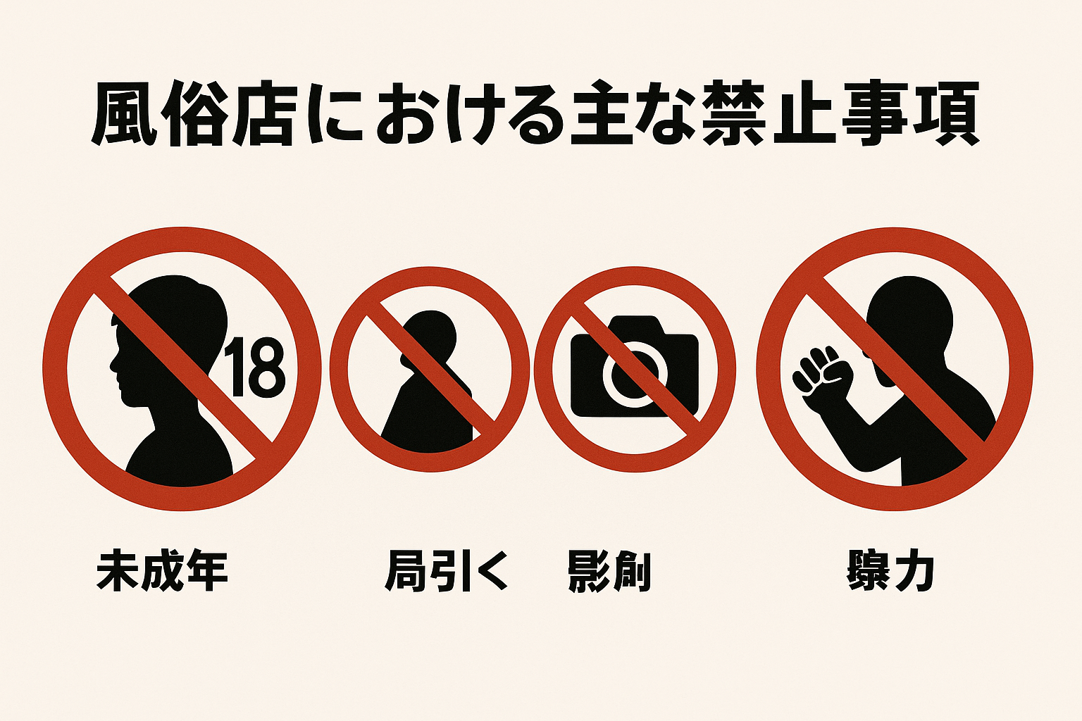 風俗店における禁止事項等（利用規約）