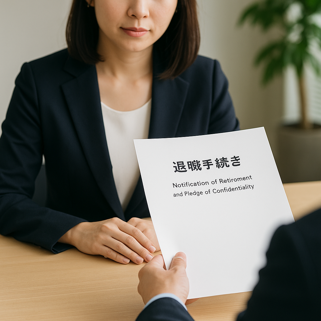【参考和訳付】Notification of Retirement and Pledge of Confidentiality（退職届及び機密保持誓約書）