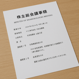 〔RSU（譲渡制限付株式ユニット）導入のために必要となる〕株主総会議事録