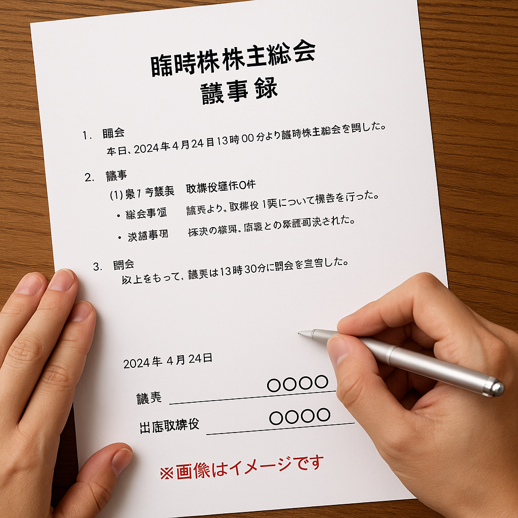 臨時株主総会議事録（議案：役員報酬の改定）