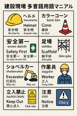 建設現場多言語用語マニュアル（読み仮名付き）