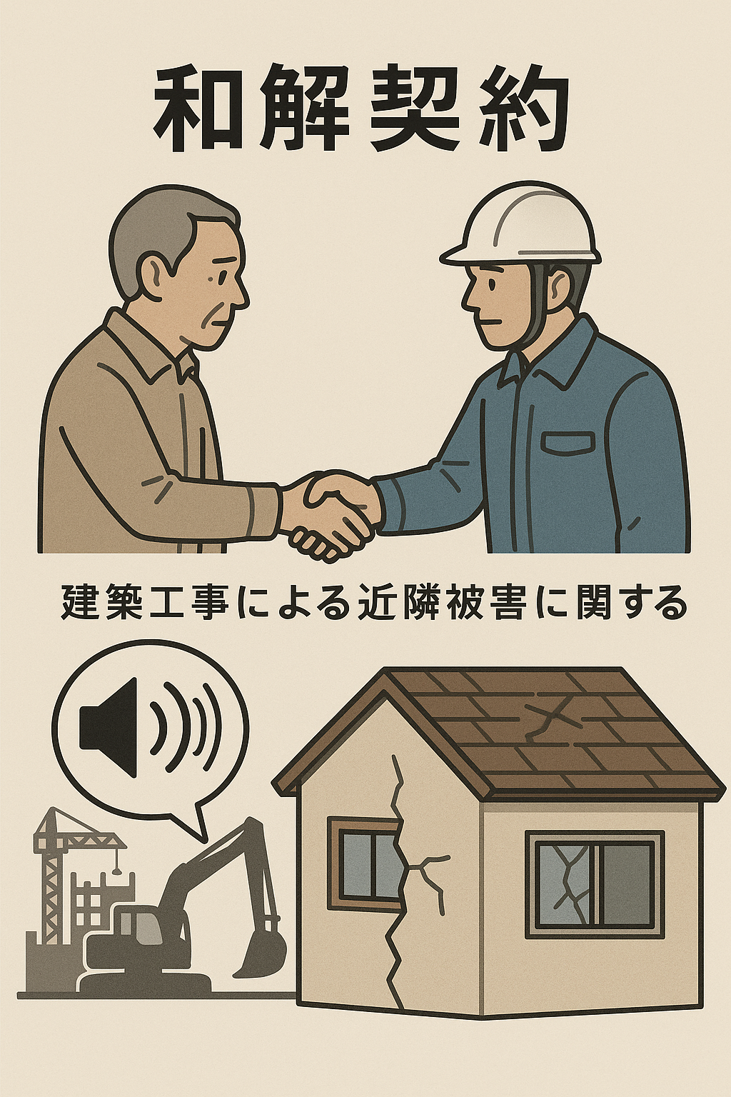 建築工事による近隣被害に関する和解契約書