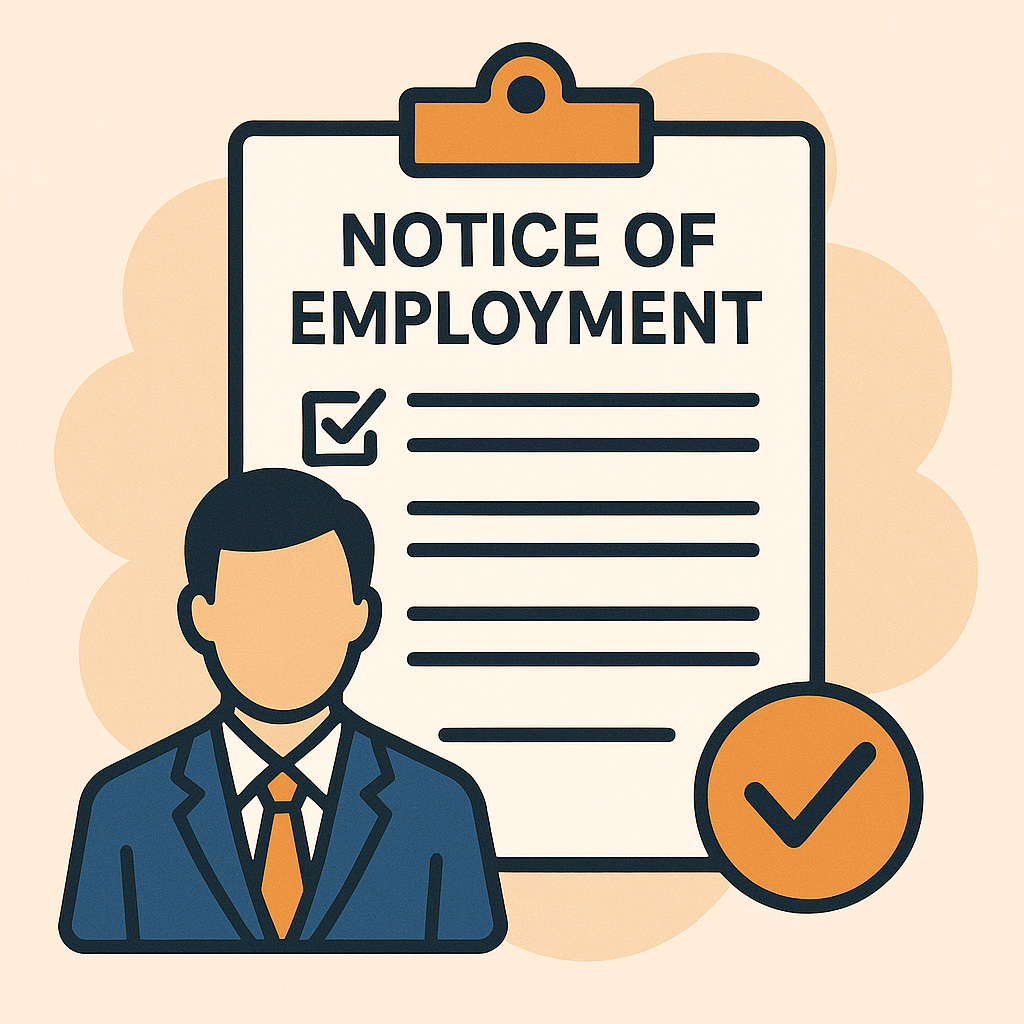 【参考和訳付】雇用通知書（英語版）Notice of Employment