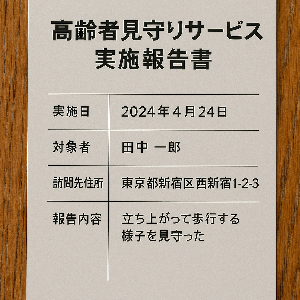 高齢者見守りサービス実施報告書