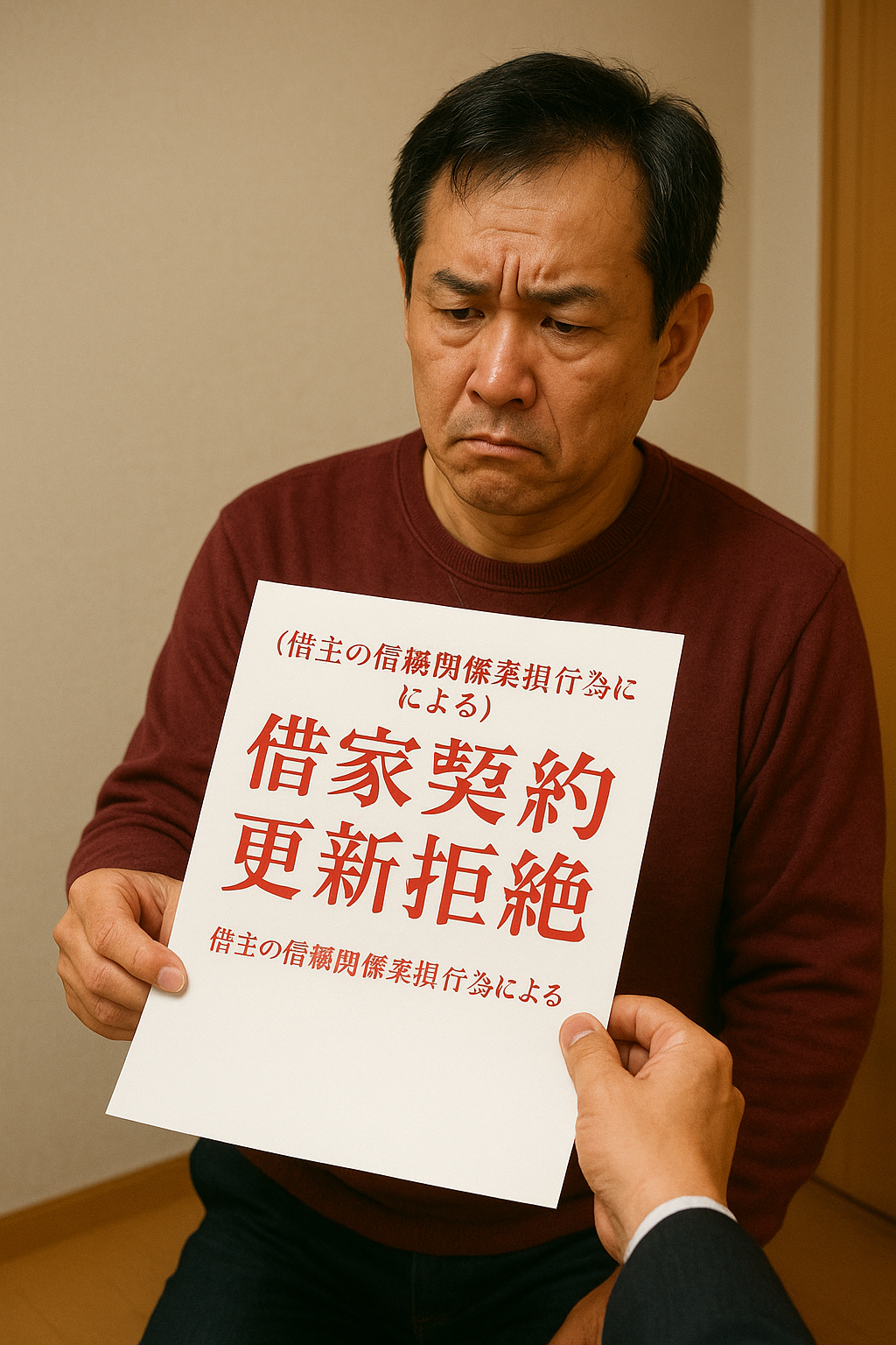 【改正民法対応版】借家契約更新拒絶通知書（借主の信頼関係棄損行為による）