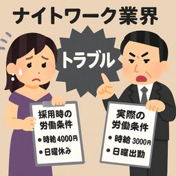 店舗とキャバクラ嬢間の労働条件相違に関する示談書
