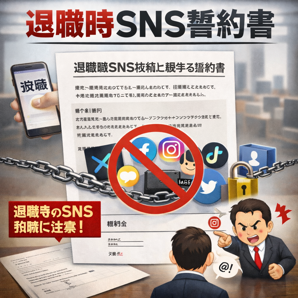 退職時SNS投稿に関する誓約書（口コミサイト・誹謗中傷対策／公益通報保護条項付き）
