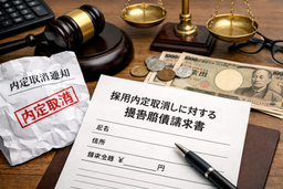 採用内定取消しに対する損害賠償請求書（逸失利益・慰謝料・再就職費用対応／労働契約法16条準拠）