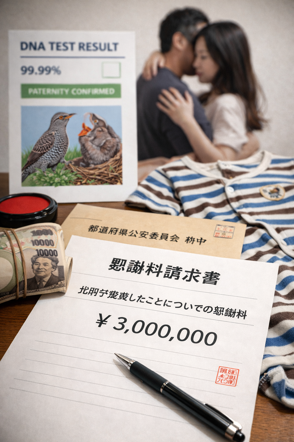 【托卵発覚時】DNA鑑定同意書・慰謝料請求合意書セット（嫡出否認・親子関係不存在確認対応）