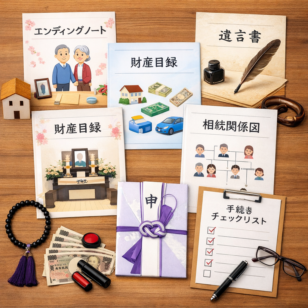 終活・相続手続き 書式6点セット｜遺言書記載例・遺産分割協議書・相続財産目録・相続放棄申述書・遺留分請求・死後事務委任契約（Word編集可）