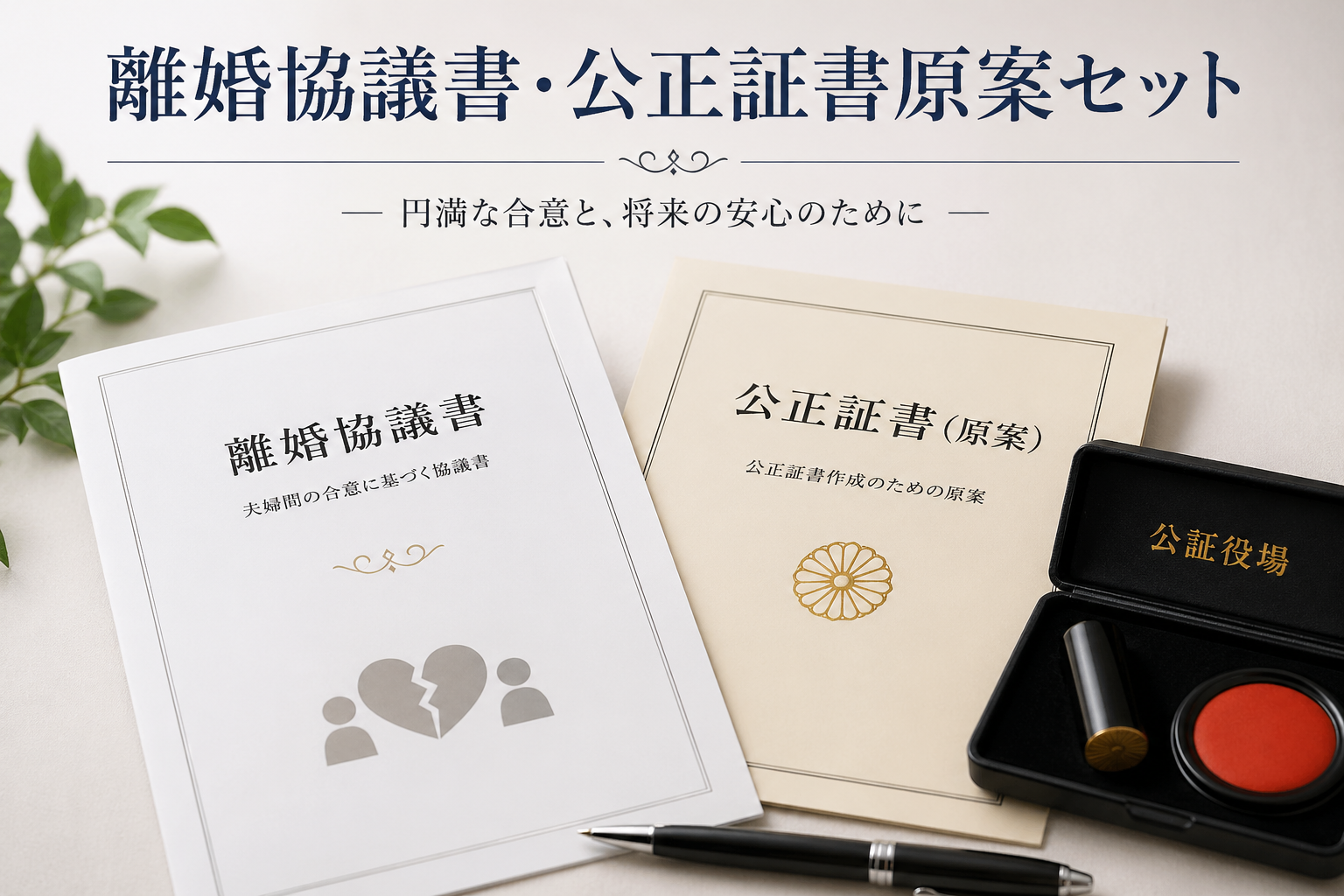 【すぐ使える】離婚協議書・公正証書原案 完全対応テンプレートセット｜養育費・面会交流・財産分与・年金分割・不受理申出書など全7書式 Word編集可