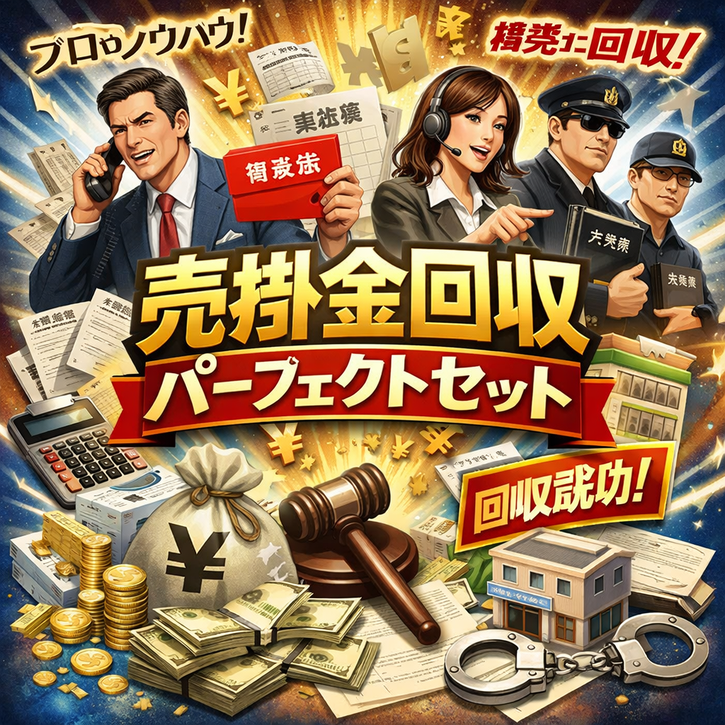 売掛金回収パーフェクトセット｜入金遅延から内容証明まで使える督促状・チェックリスト全7書式